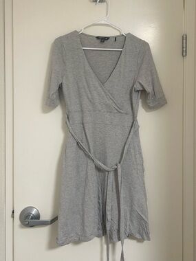 toad and co gray acubi wrap tie dress